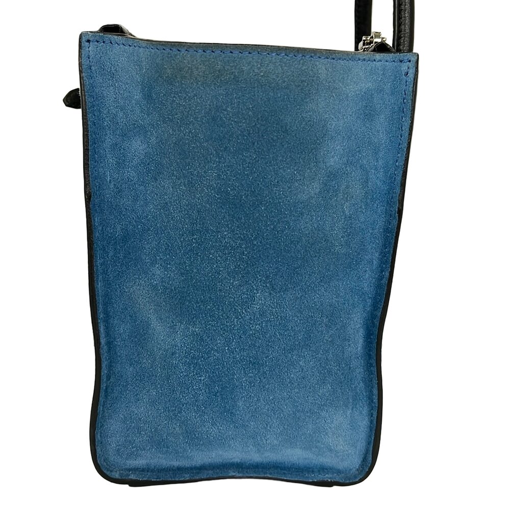 Prada Tote Bag Light Blue Black Multi Unborn Calf Suede Leather - Picture 12 of 13
